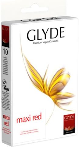 Glyde Maxi Red 10 Large Red Vegan Condoms