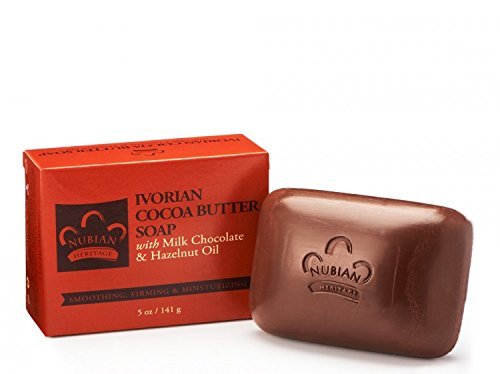 Ivorian Cocoa Butter Soap with Milk Chocolate & Hazelnuts by Nubian Heritage 5 OZ