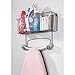 mDesign Wall Mount Metal Ironing Board Holder with Large Storage Basket - Holds Iron, Board, Spray Bottles, Starch, Fabric Refresher for Laundry Rooms - Bronze