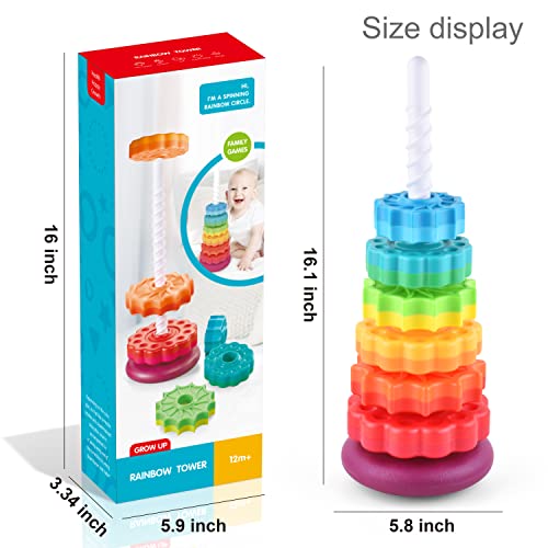 FineSource Super JoJo Stacking Rings Toy Plastic Rainbow Stacker