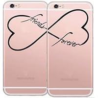 Set of 2pcs Deco Fairy Flexible Silicone Case Cover Compatible for iPhone 6 / 6s - BFF Best Friends Forever Friendship Infinity