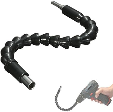 Evigreen 11.6" Flexible Extension Screwdriver Drill Bit Holder with Magnetic Quick Connect Drive Shaft Tip - 1/4" Hex Shank