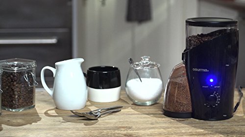 Gourmia GCG185 Electric Burr Coffee Grinder, Heavy Duty Steel Grinding Disc 20 Coarse / Fine Settings, 2-18 Cups - 110V