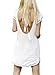 Women's Colorful Cotton Embroidered Turkish Kaftans Beachwear Bikini Cover up Dress (Z-white)