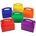 Adorox Cardboard Bright Colors Treat Boxes Favors Children Birthday Party Event Goody Bags (Assorted (12 Treat Boxes))