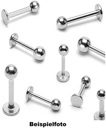 1x Labret/Monroe/Lip Piercing 1.2 mm Surgical Steel with Ball Sizes