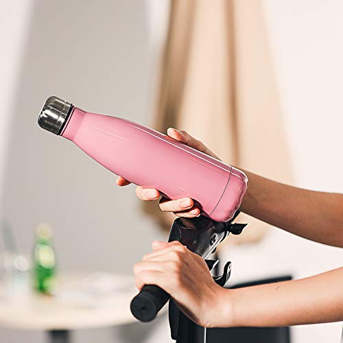 Water Bottle Stainless Steel Vacuum Insulated Double Walled Cola Shape Thermoses (Light pink) - Thumbnail 2