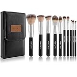 SHANY Ombre Pro 10 Piece Essential Brush Set with Travel Pouch, Black