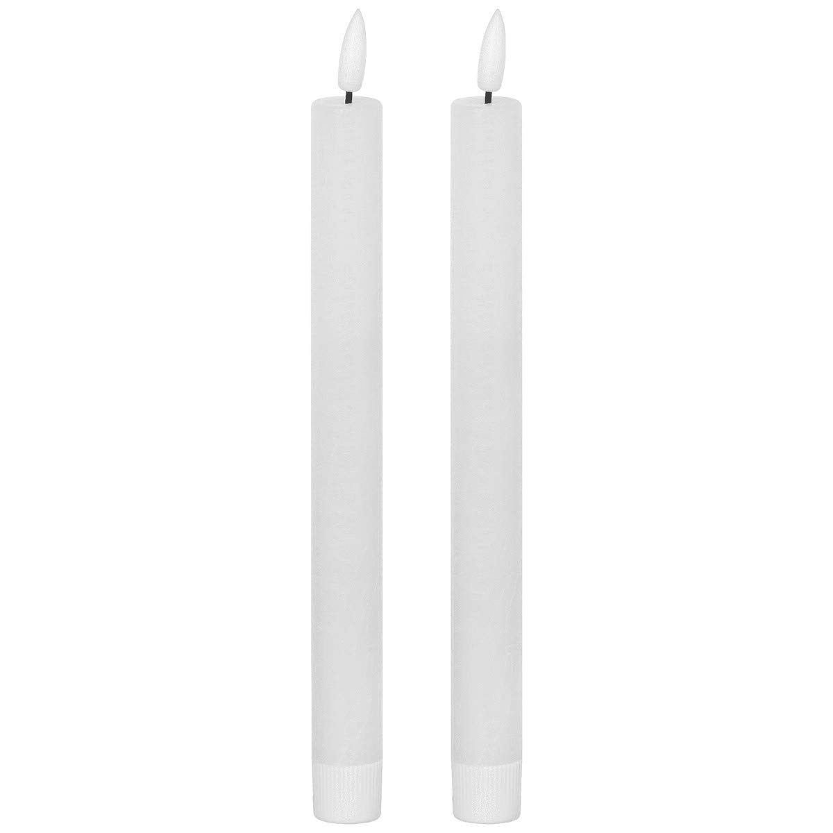 Hill 1975 20881 Luxe Collection Natural Glow S/ 2 White LED Dinner Candles, Plastic, Wax, Mixed, One Size