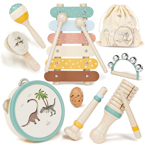 Lehoo Castle Montessori Enfant Jouet Instrument de Musique 1 2 3 Ans, Bebe Cadeau Jeux Xylophone Musicaux en Bois, Bebe Jouet Cadeau Fille Garçons