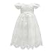 Glamulice Baby Girls Christening Baptism Dress Newborn Floral Embroidered Lace Dresses for Toddler