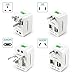 T POWER - Universal World Wide Travel Plug Adapter - White Electronics Worldwide AC Outlet Plugs Adapters for Europe, UK, US, AU, Asia-Blue