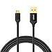 Anker 6ft / 1.8m Nylon Braided Tangle-Free Micro USB Cable with Gold-Plated Connectors for Android, Samsung, HTC, Nokia, Sony and More (Black)