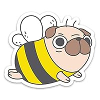 Pug Bee Pug Vinyl Sticker Laptop Sticker