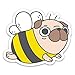 Pug Bee Pug Vinyl Sticker Laptop Sticker