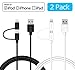 Skiva Apple MFi Certified Lightning Cables [2-Pack] USBLink Duo 2-in-1 Sync/Charge Cable (3.2 ft / 1m) with Lightning & microUSB for iPhone X 8 8Plus, Samsung S7 (1-Black & 1-White) [Model:CB149]