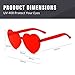 ADE WU Cute Heart Sunglasses for Women Men Trendy Fun Colorful Rave Party Sun Glasses (Red)