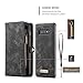 AKHVRS Galaxy S10 Plus Wallet Case,Handmade Premium Cowhide Leather Wallet Case,Zipper Wallet Case [Magnetic Closure] Detachable Magnetic Case & Card Slots for Samsung Galaxy S10 Plus - Black