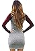 Our Precious Women's Knit Color Block Long Sleeve Slim Fit Sweater Dress Sexy Short Dress Wine Red XS