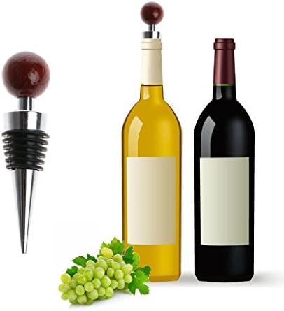 Deboc Novelty Tree Wood Ball Shaped Zinc Alloy Thread Sealed Wine Bottle Stopper Cap