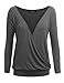 Made By Johnny MBJ Womens Long Sleeve Wrap Front Deep V-Neck Hoodie Shirt