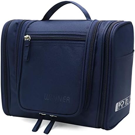 Men and Women Travel Toiletry Bag Oxford Portable Storage Pack with Hook (Darkblue)