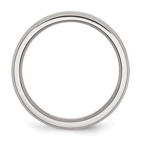 Chisel Titanium Beveled Edge 6mm Brushed and Polished Band - Size 9