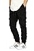 URBANJ MEN'S BLACK CARGO TWILL JOGGER PANTS