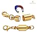 BEADNOVA Stainless Steel Necklace Extender Bracelet Extender Chain Set 4pcs (3, 4, 5, 6 Inches) with 1pc Magic Clever Clasp, Gold Plated Color