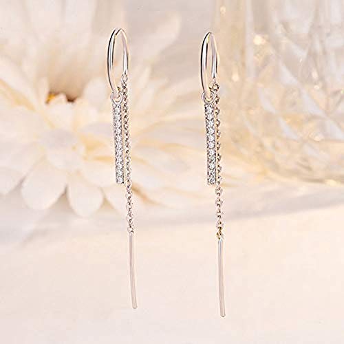 Dangle Earrings Cubic Zirconia Artificial Diamond Drop Thread Dangling Earrings Minimalism Dipped Long Chain Earring
