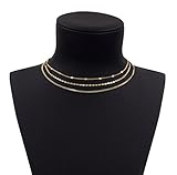 Geerier Stunning Layering Glod Choker Necklace Set Simple Design 3 Pcs