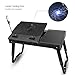 Laptop Table for Bed-Moclever Multi-Functional Laptop Bed Tray with 2 Independent Laptop Stands-Foldable Adjustable to 2 Different Heights-Internal Cooling Fan for Laptop Desk-LED Desk Lamp-4 Port USBthumb 3