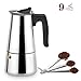 Stovetop Espresso Maker Stainless Steel Moka Pot Coffee Maker 9 Cup
