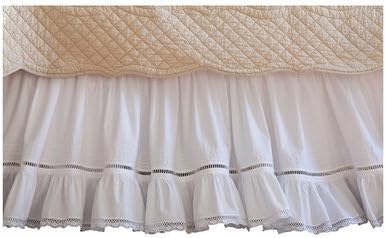 Prairie Crochet Cotton Bed Skirt Size: Queen