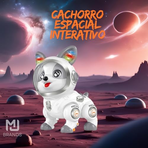 Robô Inteligente - Brinquedo Interativo: Cão Elétrico que Dança e Faz a Festa - Repete a Fala Voz - Com Gravador Gravação (BRANCO E CINZA) - MJ BRANDS
