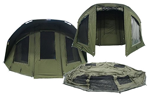 B.Richi Vario XXL Pro 2,5 Man EVO-Tex Angelzelt + Innenkabine + Extended Overwrap im Set Karpfenzelt Campingzelt