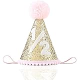 Half Birthday Hat for Baby - 1/2 Birthday Crown Hat, Half Sign 1/2 Baby Photo Prop for 6 Month Birthday, Mini Crown Cake Smash, Party Hats for Kids (Baby Girl)