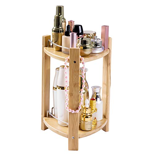 PELYN Bamboo Shower Caddy Bathroom Corner Shelf Standing Shelf Cosmetic Makeup Organizer Storage Rack for Kitchen Cabinet, Living Room