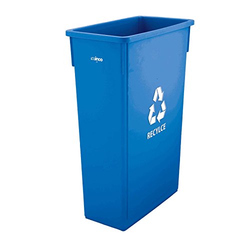 Winco Slender Recycle Trash Can 23 gal with Recycle sign PTC-23L NEW