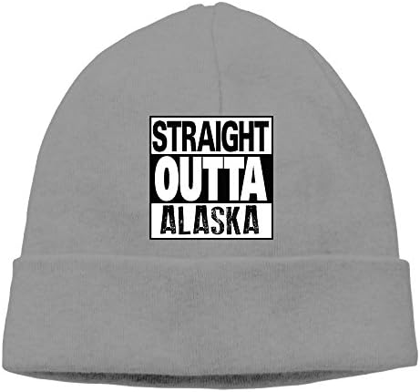Mens Wool Fashion Caps Straight Outta Alaska Cotton Beanies Hats DeepHeather