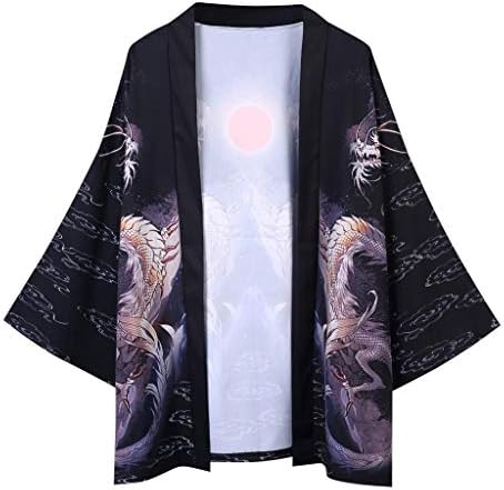Jacke Top Summer Japanese Five Point Sleeves Kimono Mens and Womens Couple Cloak