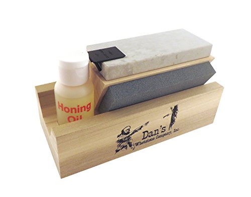 Genuine 3 Stone Arkansas Full Size 4" Tri Hone Whetstone Knife Sharpening System with Silicon Carbide (Coarse), Soft (Medium) and Hard (Fine) Stones 4" X 1" X 1/4" TRI-4