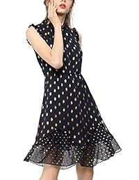 Allegra K vestido de fiesta de cóctel sin mangas, sin mangas, con volantes, con cuello alto, para mujer