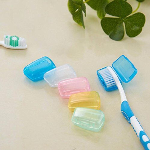 Anshinto 5 Piece Set Portable Travel Toothbrush Cover Wash Brush Cap Case Box Mini