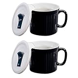 CorningWare Colours Pop-Ins 20-oz Soup Mug with Lid - 2 Pack (Black Licorice)