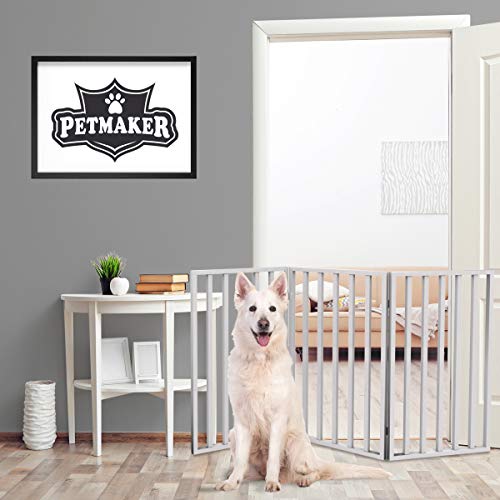 Pet Gate 3Panel Indoor Foldable Dog Fence for Stairs, Hallways, or