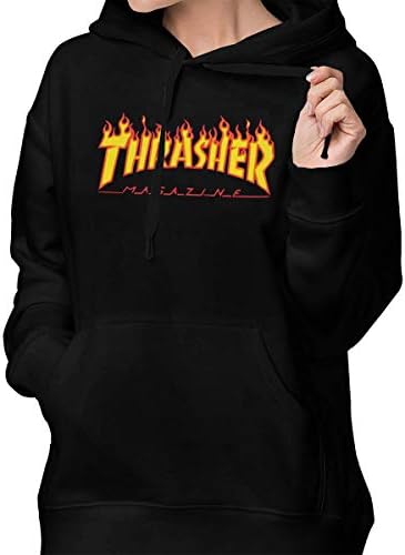 yjfdcyly Thrasher Fashion Flame Casual Loose Hoodie with Pocket Sweater