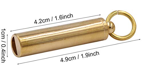 LeBeila Brass Metal Emergency Whistles - 2 PCS Adults/Kids Outdoor Loud Sound Survival Kit Lifeguard Safety Whistle Keychain with Keyring for Camping Dog Train Couching Boating Hunting, Party Favors