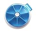 Meta-U Round Plastic 7 Days Rotating Pills Dispenser Box (Blue)
