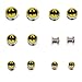 IPINK-Batman Stainless Steel Screw-On Gauges/Tunnels Double Flare Ear Plugs 2 Pairs